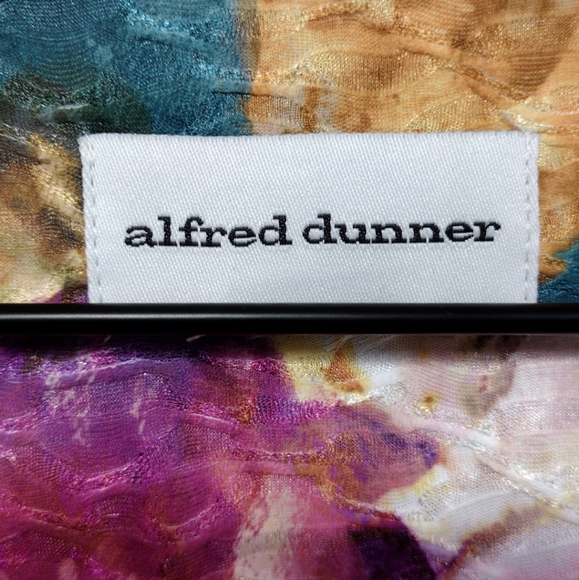 NWOT Alfred Dunner Floral Watercolor Shirttail Hem Top Women's XL Multicolor - Picture 10 of 10